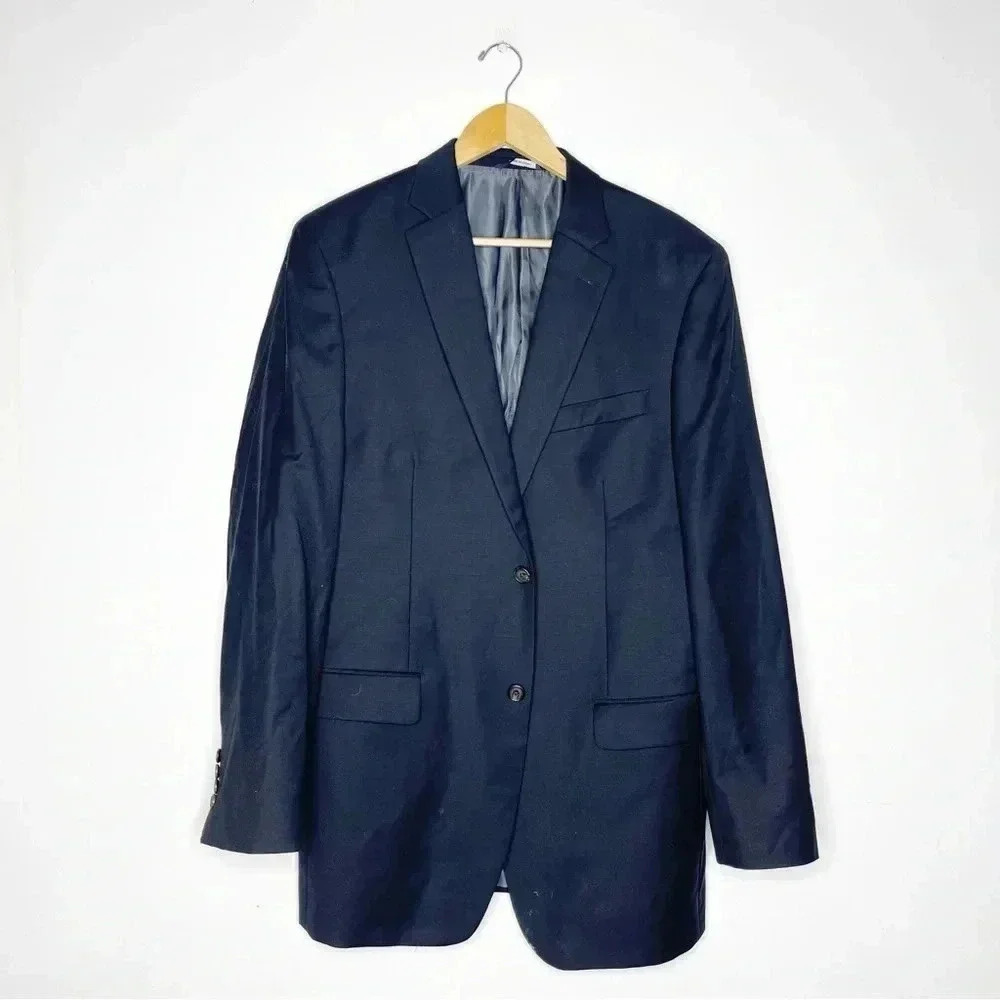 Ralph by Ralph Lauren Mens Black Sport Coat Blazer Wool Size 41 Long